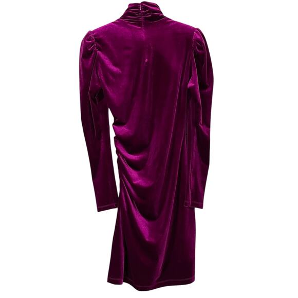 NWT Pam & Gela Velvet Shirred Dress - Fuchsia - Medium - Picture 4 of 16